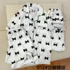 Conjunto de Pijama Feminino de Algodão Nuvem de Três Peças para Primavera e Verão, com Gola Reversível, Cardigã de Manga Curta, Shorts e Calça Comprida, Conjunto Casual para Casa para Meninas