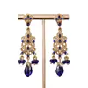 Estilo Palacio Retro Exquisito Patrón de Lirio Borla de Diamante Nicho Moda Elegantes Pendientes de Gama Alta Joyería Medieval