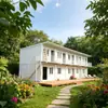 Construção de Casa Contêiner Profissional Canteiro de Obras Escritório Temporário Fachada Cortina de Vidro Estrutura de Aço Pré-fabricada Alojamento Rápido de Montar Casa Estilo Contêiner