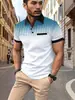 2026 Cross Amazon Verão Masculino Nova Camisa Polo Estampada em Degradê com Bolinhas Manga Curta Camiseta Esportiva Masculina