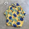 Camisa Floral Masculina Manga Curta Vetiver Estilo Coreano Solta Verão Retrô Tendência 2025 Tamanho Grande Feminina Bonita Havaiana