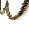 Fita decorativa de serpentina de Natal densa de 9 cm para arranjos de festas de fim de ano transfronteiriças, guirlanda bicolor vermelha e verde em dourado, vermelho e verde