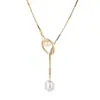 Otoño e Invierno Collar Largo Sencillo de Perlas para Mujer Lujo Accesible Retro Cadena de Suéter de Gama Alta Nicho Versátil Accesorios Ajustables