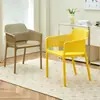 Silla de Plástico para el Hogar Nórdico, Silla Simple Engrosada con Reposabrazos y Respaldo, Silla con Respaldo para Exteriores para Negociación, Ocio y Uso en el Comedor