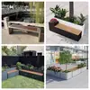 25 Cajas de Flores y Soportes para Plantas de Acero Inoxidable para Exteriores Combinación de Macetas de Hierro Forjado Valla Móvil Divisoria Canaleta de Flores para Patio Conjunto Modular