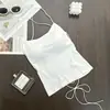 Top Regata de Verão Design de Nicho Garota Picante com Gola Halter para Mulheres, Costas Abertas Verde com Amarração Ajuste Slim Costas Bonitas Top Curto