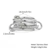 [Acero y Titanio de Cuerpo Completo] Anillos Europeos y Americanos Apilados Lisos, Anillos Elegantes Entrelazados, Joyería de Acero Inoxidable que No se Desvanece