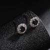Brincos de Diamante Inteiro para Homens, Zircônia Preta, Fashion, Antialérgicos, Brincos Versáteis para Mulheres, Modernos, High-End, Acessórios Simples, Joias Transfronteiriças