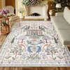 Alfombra Retro Floral para Sala de Estar Amazon, Alfombra Nórdica de Área Grande, Alfombra Gruesa y Resistente a Manchas para Sofá y Mesa de Café
