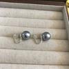 Fiebre de Corea del Sur con pendientes de perlas de imitación akoya de color brillante, clip para oreja de lujo ligero de alta gama