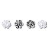 Accesorios de plata s925, joyería de plata lisa para hacer tú mismo, pequeñas cuentas de flores, pulsera de cuerda roja con flor de cerezo rosa, hecha a mano con cuentas