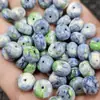 Plantas aquáticas contas de ábaco manchadas imitação Jade contas soltas azul verde verde fivela dourada pulseira colar joias contas espaçadoras atacado