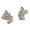 Pendientes de Mariposa Huecos de Aguja Plateada Simples Dulces de Moda Versátiles Pendientes de Botón Lujo Ligero Gama Alta Nicho Pendientes de Personalidad para Mujer