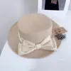 Sombrero de Moda con Malla y Lazo de Estilo Retro de Copa Plana para Mujer, Verano, Elegante, Versátil, con Temperamento, Fedora, Protección Solar, Sombrilla, Sombrero de Paja