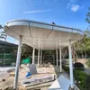 Pabellones metálicos personalizados para paisajismo, soldados e instalados por una fábrica de Shanghái, pabellones y pasillos metálicos exteriores de acero inoxidable