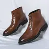 Botas Martin de talla grande para hombre, zapatos de cuero de caña alta para otoño, Botines Chelsea británicos de moda, Botas negras de caña media para negocios casual
