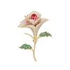 Nuevo y elegante diseño, elegante broche de rosa de circonita de alta gama de lujo, con pin antiexposición, entrega de una sola pieza