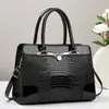 Bolsa de Mão Casual com Padrão de Crocodilo Moda Bolsa de Mãe Bolsa de Ombro Único Transversal Comércio Exterior Versátil Elegante Bolsa Feminina Bolsas Transfronteiriças