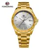 Reloj Mecánico Automático Minimalista para Hombre FORSINING con Marcadores de Barra y Correa de Acero, disponible para dropshipping