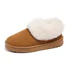 Sapatos de Algodão com Boca de Pelo Quente de Inverno 2026 Novo Estilo Tamanho Grande Fundo Plano Comércio Transfronteiriço Com Veludo Adicional Casuais Botas de Neve Femininas