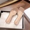 Sandalias Abiertas Transparentes de Goma Suave para Mujer, Nuevo Estilo Primavera y Verano 2026, Tacones Altos de Cristal, Chanclas Elegantes y Sexy de Tacón Grueso