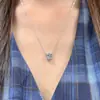 Collar de plata de ley S925 con moissanita de color D, una cadena de clavícula elegante y estilosa con un diseño minimalista, perfecta para el uso diario