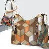 Bolsa Transversal Vintage de Ombro Único para Mães, Modelo Novo 2026, Contraste de Cores, Grande Capacidade, Bolsa de Mão, Bolsa Tote para Mulheres de Meia-Idade