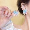 Pendientes de flores con cuentas de colores estilo festivo, pendientes de dopamina de gran valor para mujer, pendientes elegantes estilo Super Fairy Mori
