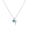 Antiguo Gato Ning Lágrimas de Sirena Azules Cadena Clavícula para Mujer Estilo Coreano Simple Colgante Corto Estilo Mori Fresco Collar Espuma de Sirena