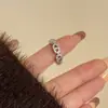 Anillo de Nariz con Perla de Circonita Microincrustada de Cobre para Mujer, Exquisito, Compacto, Moderno, Lujo Ligero, Sensación de Alta Gama, Anillo Ajustable para Dedo Índice