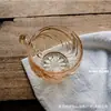 Taza de Café Taza de Té de la Tarde Ámbar Transparente Dorada Souvenir Retro con Asa Benma French Relief