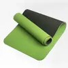 Tapete de Yoga TPE Linha de Postura Logo Cor Única Duas Cores 6/8mm Tapete para Pular Corda Espessado e Alargado Tapete de Fitness Fábrica Atacado