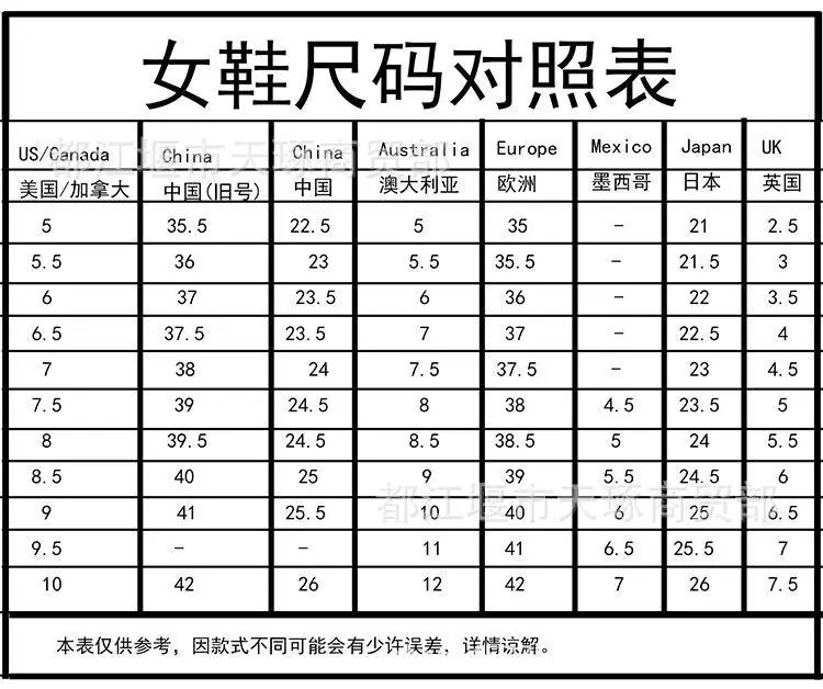 尺码表