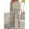 26 Novos Produtos Transfronteiriços Temu Amazon Aliexpress Moda Estampa Digital Vestido Amplo Fábrica de Origem Atacado