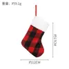 Calcetines de Navidad de Amazon Tela a Cuadros Rojo y Negro Bolsas para Dulces y Regalos Decoración de Árbol de Navidad Colgantes para Calcetines Transfronterizo