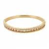 Pulsera de doble capa circular hueca con cierre chapado en oro real de 18 quilates con circonitas, accesorio de mano exquisito y moderno, joyería de nicho de lujo ligero