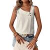 2026 Transfronterizo Europeo y Americano Nuevo Top Camiseta de Mujer Casual de Rayas Multicolor con Cuello Diagonal sin Mangas de Ajuste Regular