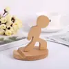 Soporte de Teléfono Móvil de Conejo Giratorio de Madera Año del Conejo Zodiaco Soporte de Teléfono Móvil de Madera Maciza Tamaño Forma Logo Grabado