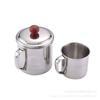 Taza de Acero Inoxidable Gruesa No Magnética de 11cm/12cm con Tapa Taza de Agua Hogar Adulto Conveniente Taza de Té Neutral