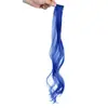 Extensões de Cabelo Coloridas para Mulheres, Mechas Longas, Extensões de Cabelo Naturais Coloridas em Degradê, Sem Costura, Peça Única, Cabelo Cacheado Tingido Pendurado na Orelha