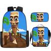 2025 Transfronterizo Nuevo Palo de Madera Tungtungtung Hombre Shan Hai Jing Mochila de Dibujos Animados Mochila Bolso de Hombro Estuche