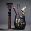 Ceremonia del té seis caballeros traje cuchillo de té pinzas de té cuchara de té herramientas para hacer té arte del té 6 caballeros juego de té kung fu accesorios