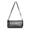 Bolso cilíndrico rómbico acolchado de algodón para mujer 2023, nuevo bolso informal tipo cubo de estilo occidental a la moda, bolso bandolera popular