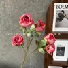 Flores Artificiales con 5 Cabezas, Rosas Burbuja, Rosas Pequeñas de Copo de Nieve, Decoración de Salón de Bodas, Arreglo Floral, Exhibición de Ventana para el Hogar, Flores Falsas