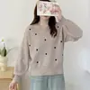 Suéter Bordado de Amor para Mujer Otoño e Invierno 2025 Diseño Estilo Coreano Elegante Holgado Ropa Exterior Versátil Suéter