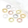 Cor Dourada Real 18K Preserva Cor Banhado a Ouro Redondo Fecho de Mola Argola de Conexão de Ponta de Chaveiro Acessórios para Joias DIY B64