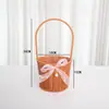 Cesta de Flores Portátil Imitación Ratán Tejida a Mano Adorno de Arreglo Floral Celebración de Boda Decoraciones de Boda Cesta para Arreglos Florales Recuerdos de Fiesta