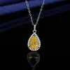 Collar de Moissanita de Imitación de 2 Quilates para Mujer Chapado en Oro Blanco Pt950 Cadena para Clavícula Ocho Corazones y Ocho Flechas Colgante de Circonita Joyería