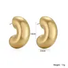 Pendientes de Cobre Chapado en Oro de 18 Quilates Brillantes con Forma de C, Sencillos y de Lujo, de Venta Caliente Transfronteriza Aogu para Mujer, Accesorios de Oreja con Personalidad Única y Audaz