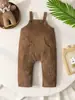 Overol de Pana Otoño Invierno para Bebé y Niño Pequeño Color Sólido Pantalones Largos para Bebé Fábrica de Origen Comercio Exterior Suministro Transfronterizo Precio de Mayorista